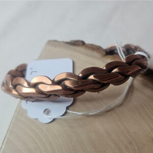 Vintage Solid Braided Copper Cuff Bracelet 7 Inch 90s Y2K